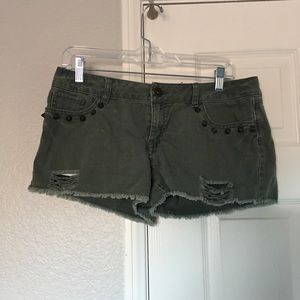 NEW Green Denim Shorts